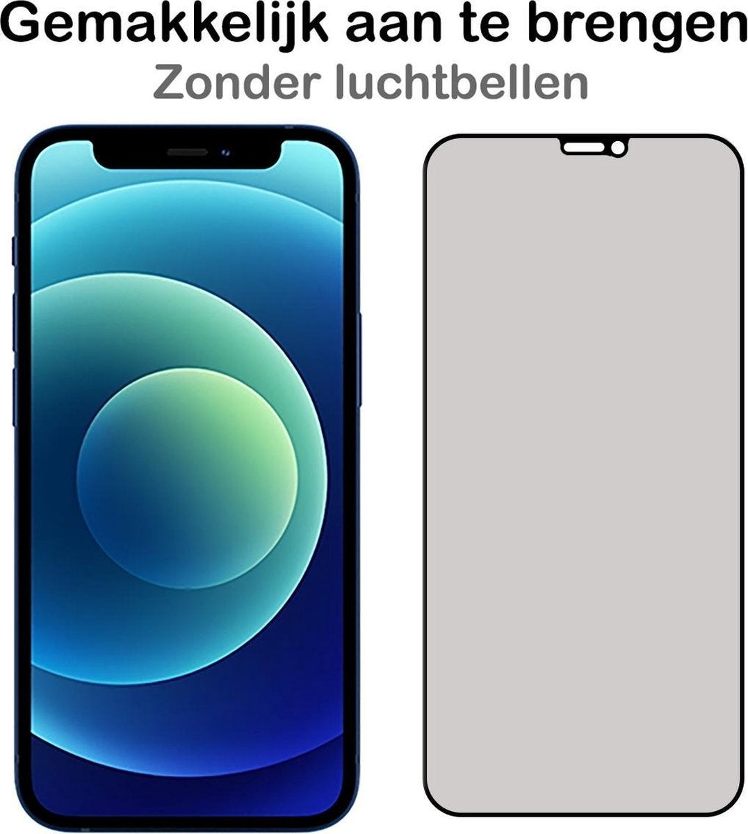 Gehard glazen privacy screenprotector voor iPhone 12 en 12 Pro