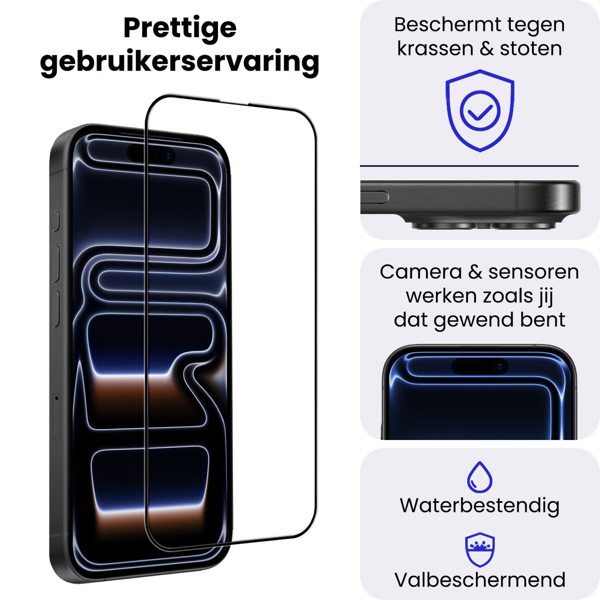 Gehard glazen screenprotector voor iPhone 17 Pro met installatieframe