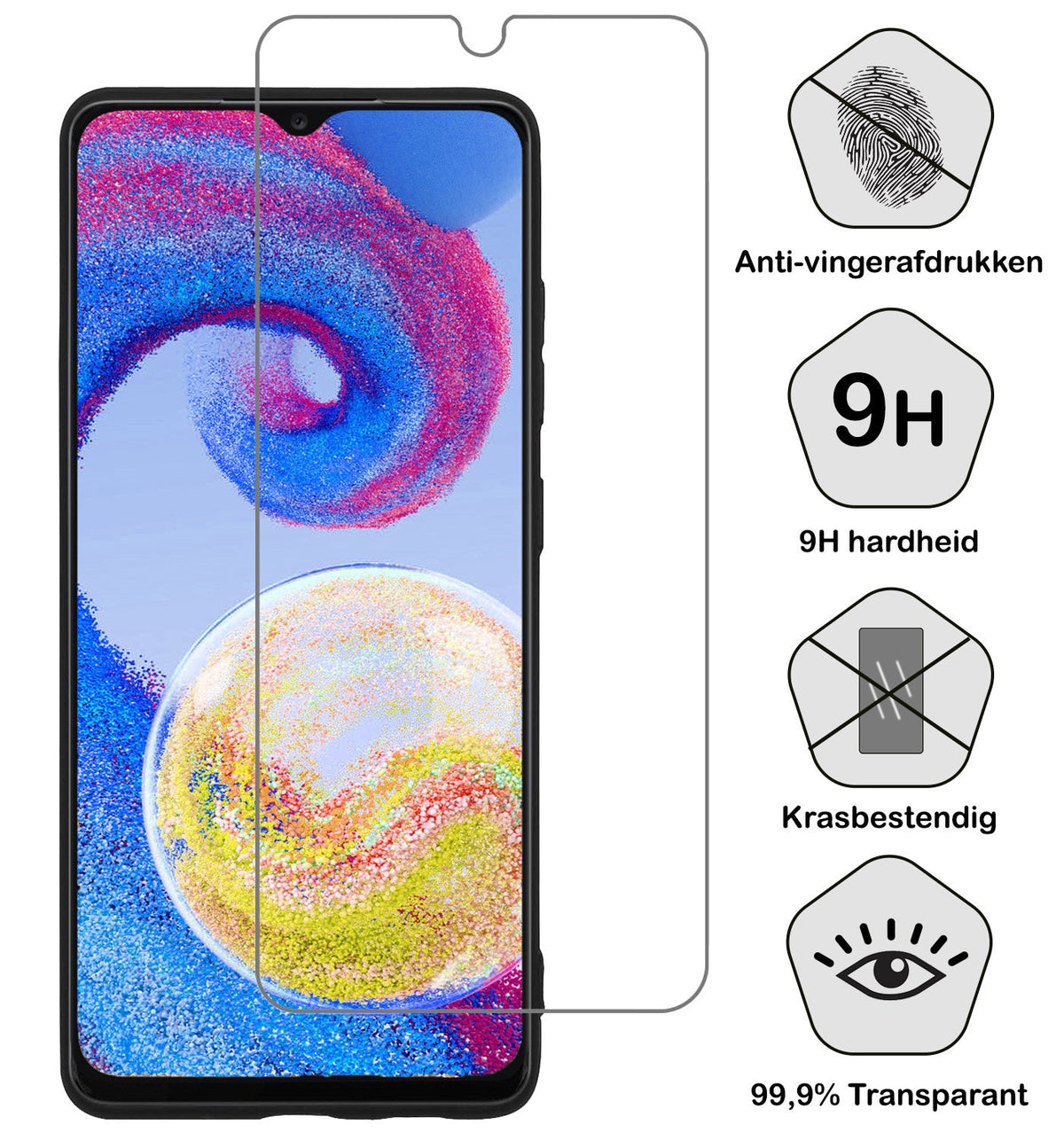 Gehard Glazen Screenprotector Geschikt voor Samsung Galaxy A04s