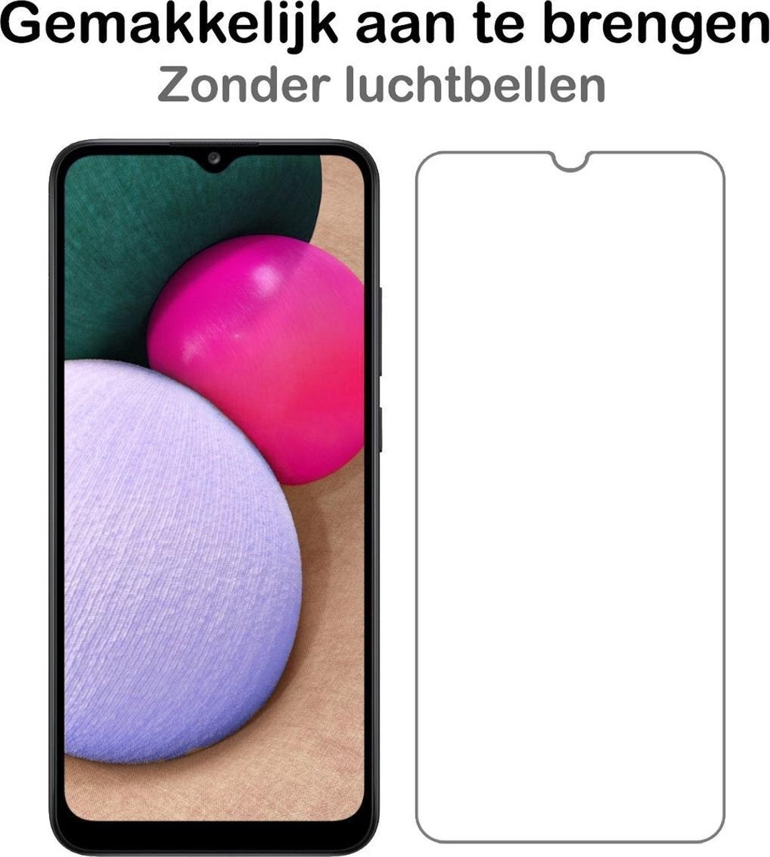 Gehard glazen screenprotector met krasbescherming voor Samsung Galaxy A02s