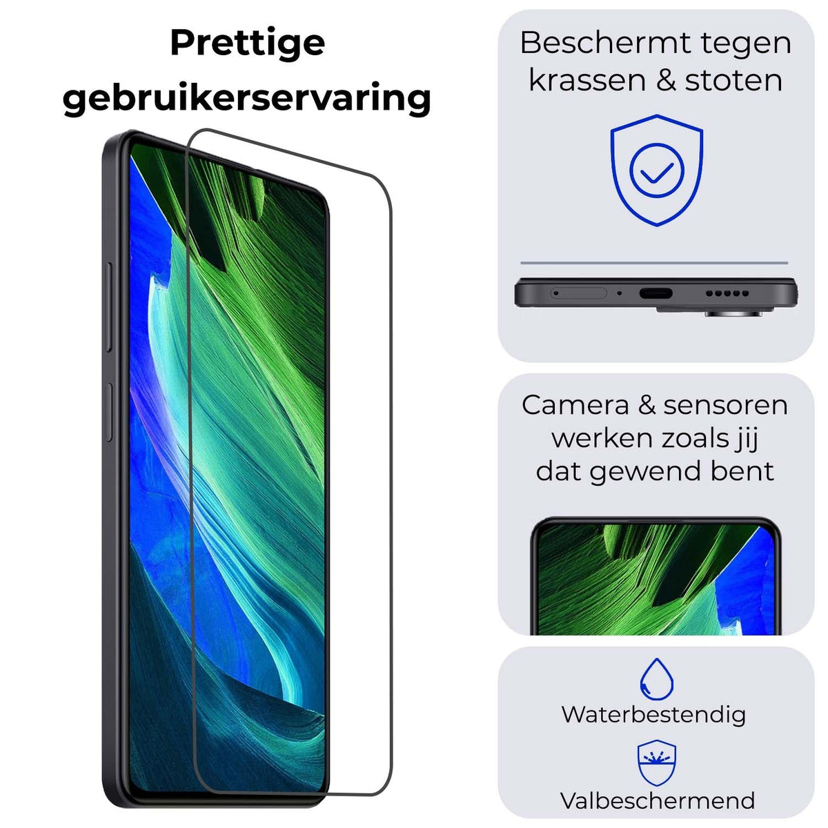 Gehard glazen screenprotector voor Xiaomi Redmi Note 12 Pro met antikraslaag