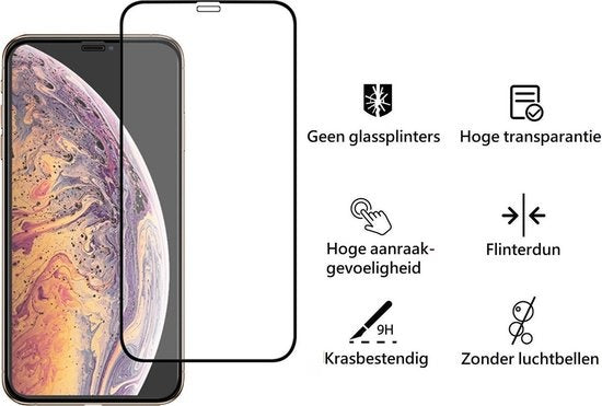 Full screen screenprotector van gehard glas voor iPhone XR