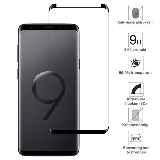 Full Screen Screenprotector van Gehard Glas voor Samsung Galaxy S9
