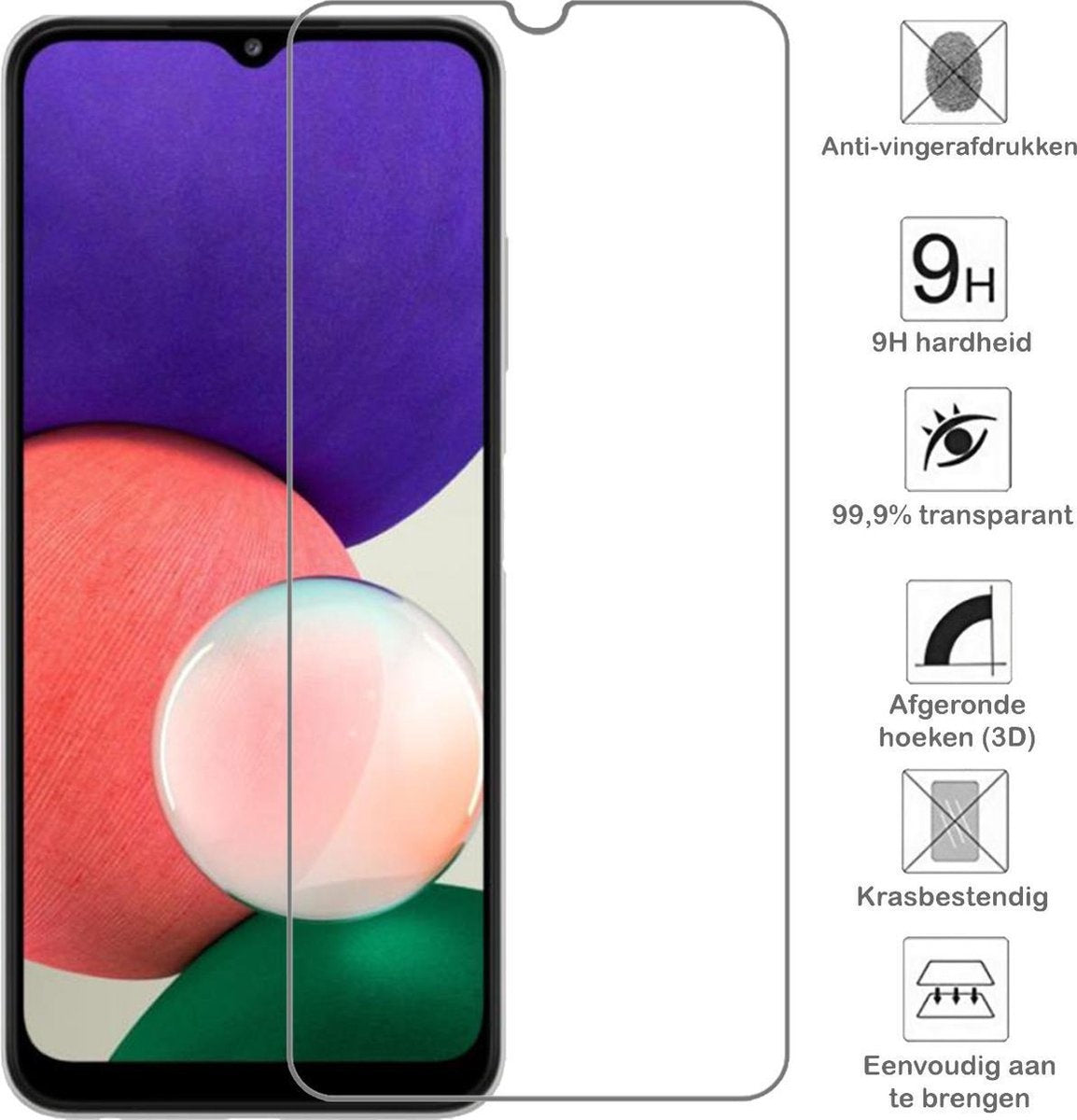 Screenprotector van gehard glas met antikraslaag