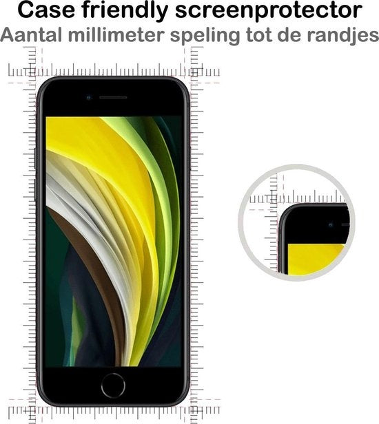 Screenprotector van gehard glas met zwarte randen voor iPhone SE 2020
