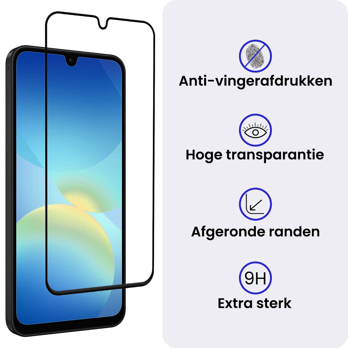 Gehard Glazen Screenprotector met Zwarte Randen voor Samsung A26