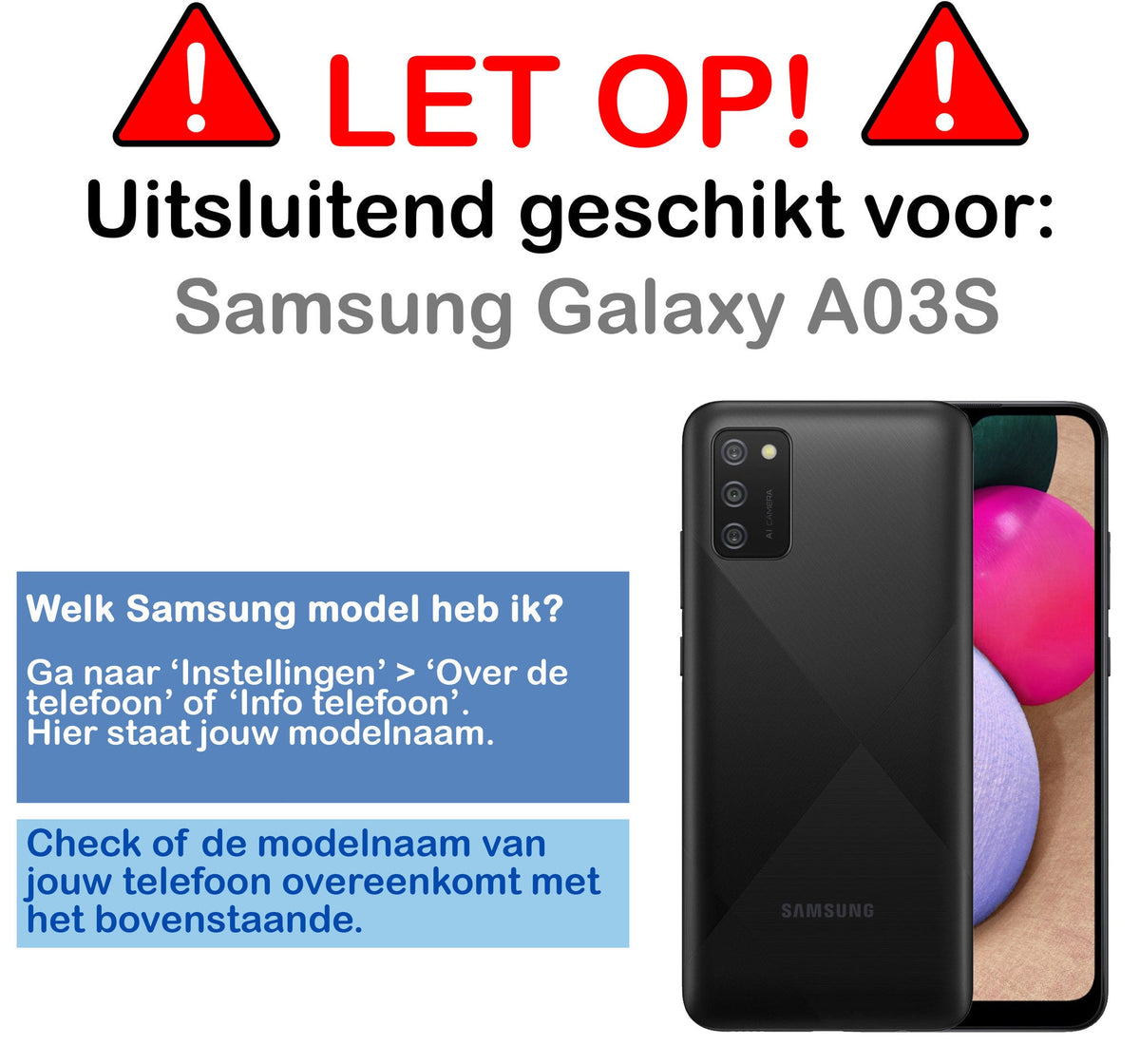 Full Screen Screenprotector Gehard Glas Samsung A03s