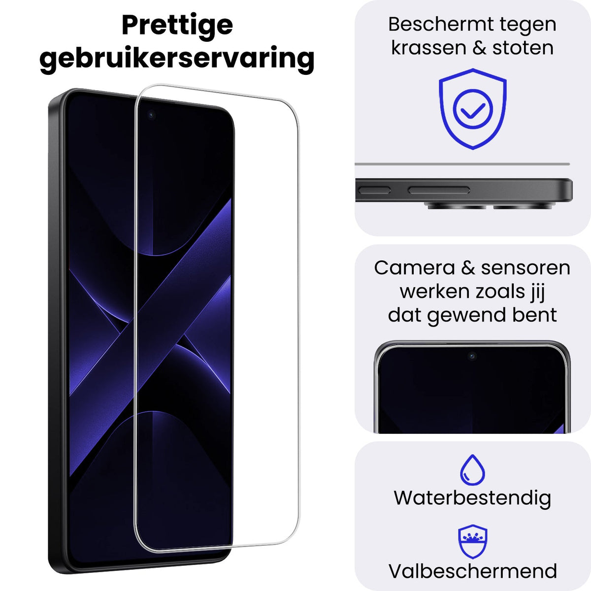 Gehard glazen screenprotector voor Xiaomi Poco X7 Pro met krasbescherming