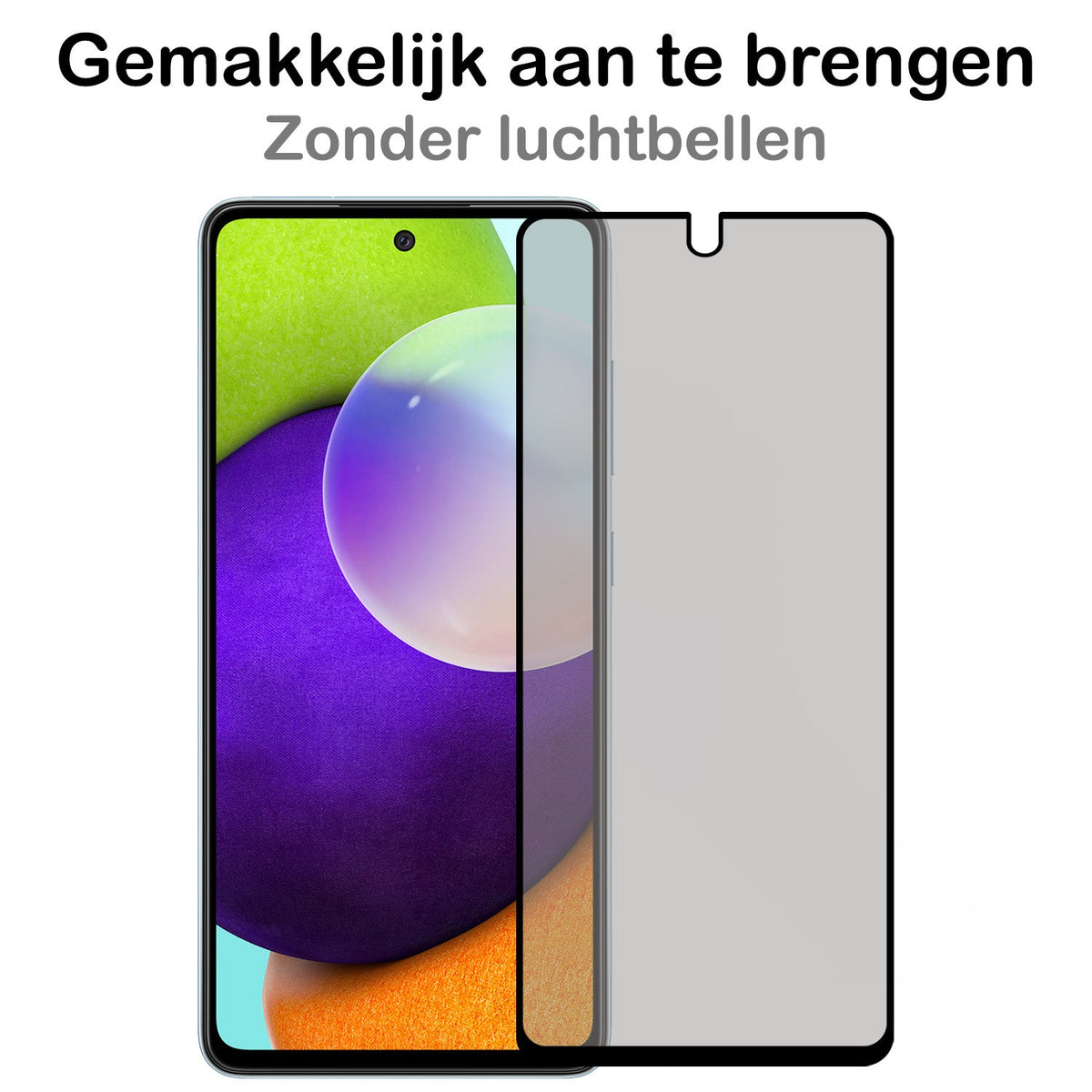 Gehard glazen screenprotector met privacy filter geschikt voor Samsung A52