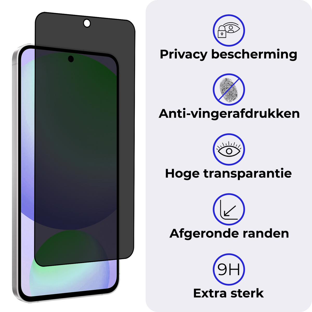 Gehard glazen screenprotector met privacy filter voor Samsung Galaxy S24 FE