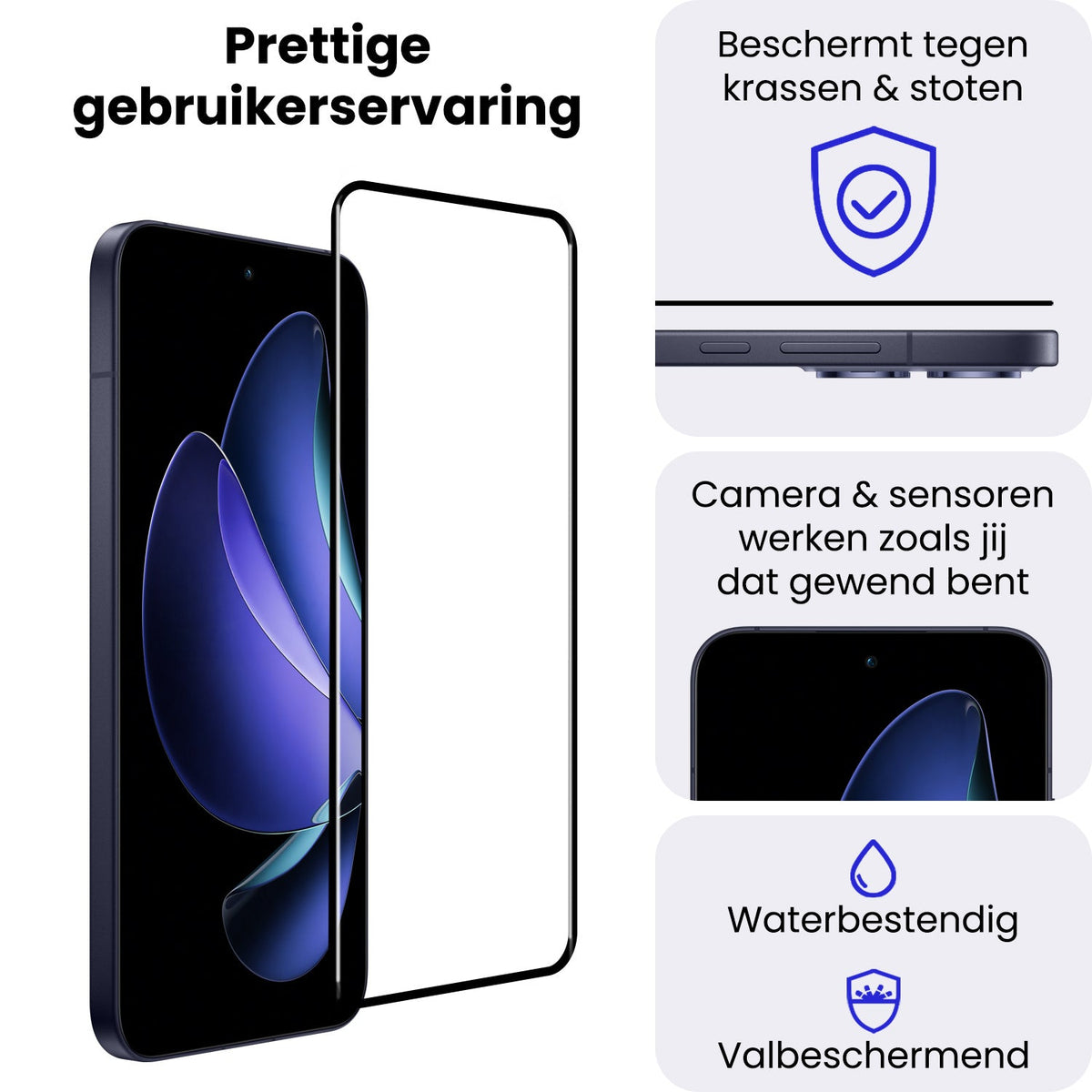 Gehard glazen screenprotector voor OPPO Reno 13 Pro met zwarte randen
