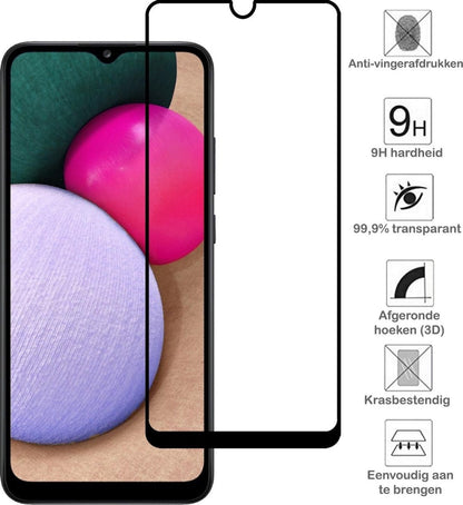Full Screen Screenprotector van Gehard Glas Geschikt voor Samsung Galaxy A02s