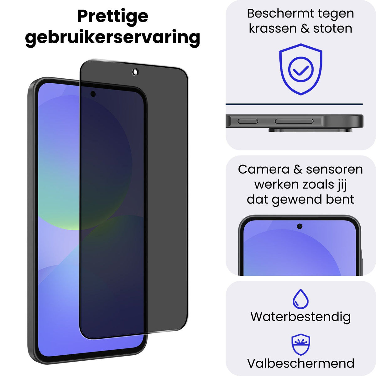 Screenprotector van gehard glas met privacyfilter voor Samsung Galaxy A36