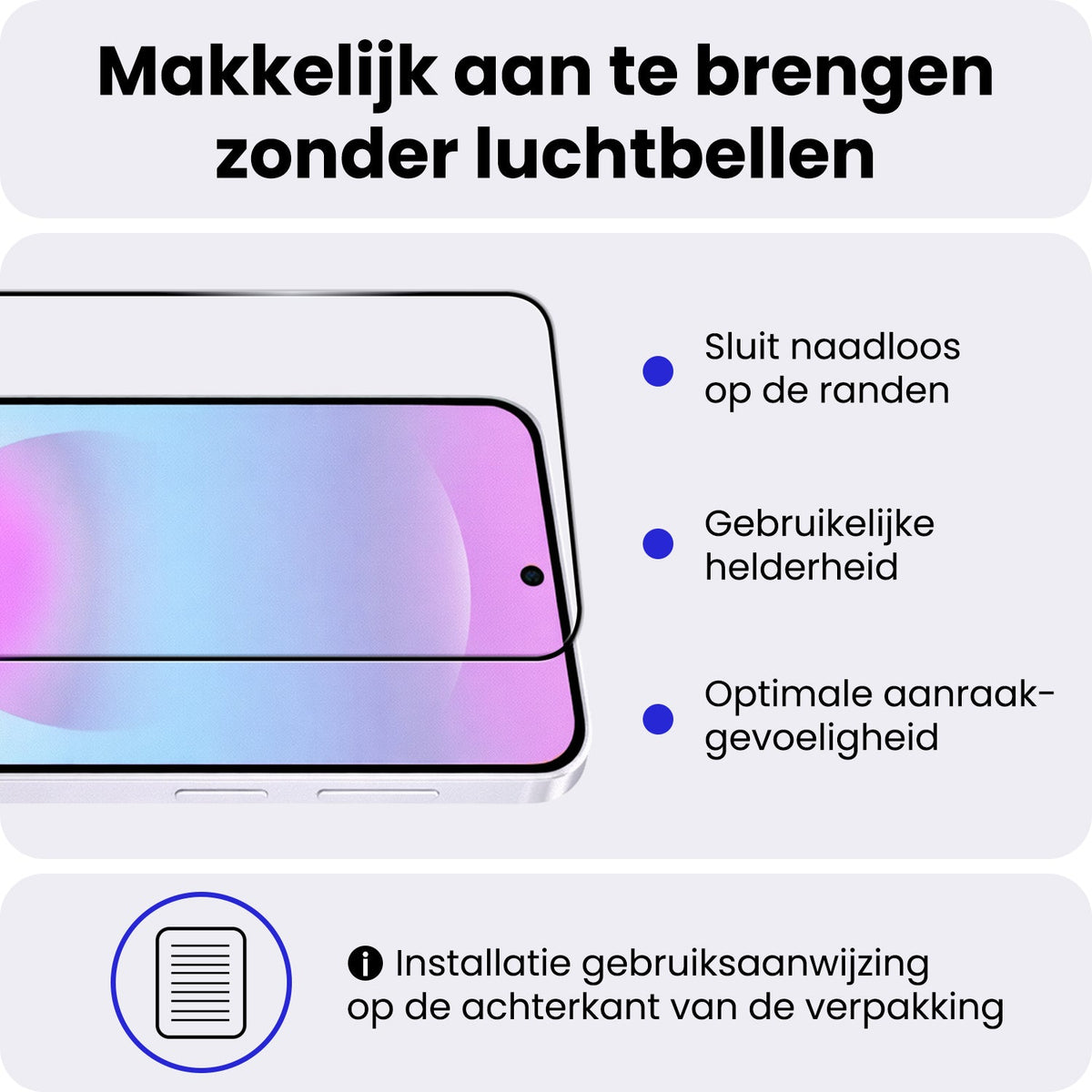 Full Screen Screenprotector van Gehard Glas Geschikt voor Samsung A37
