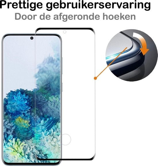 Gehard glas screenprotector met zwarte randen voor Samsung S20 Plus