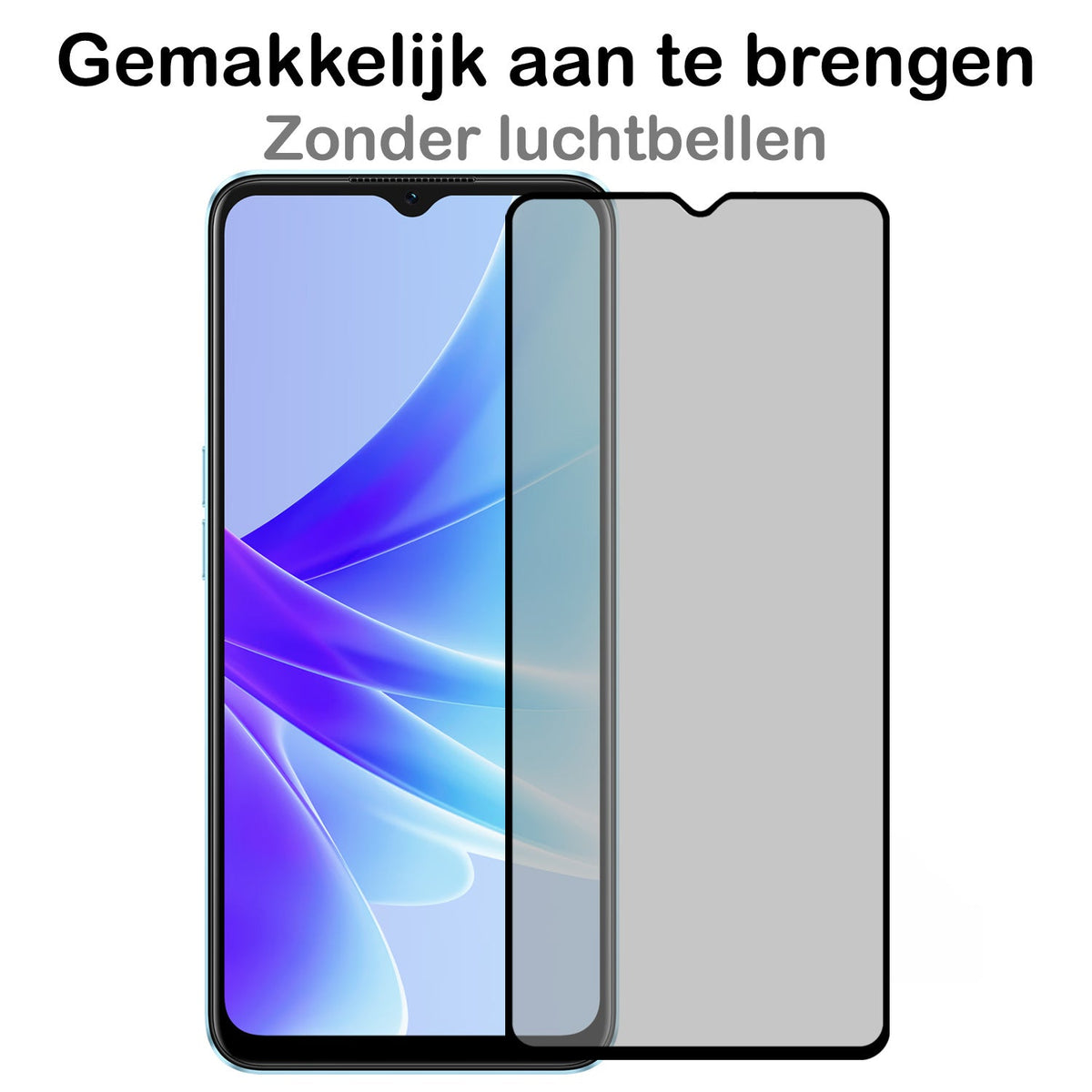 Gehard glazen privacy screenprotector voor OPPO A17