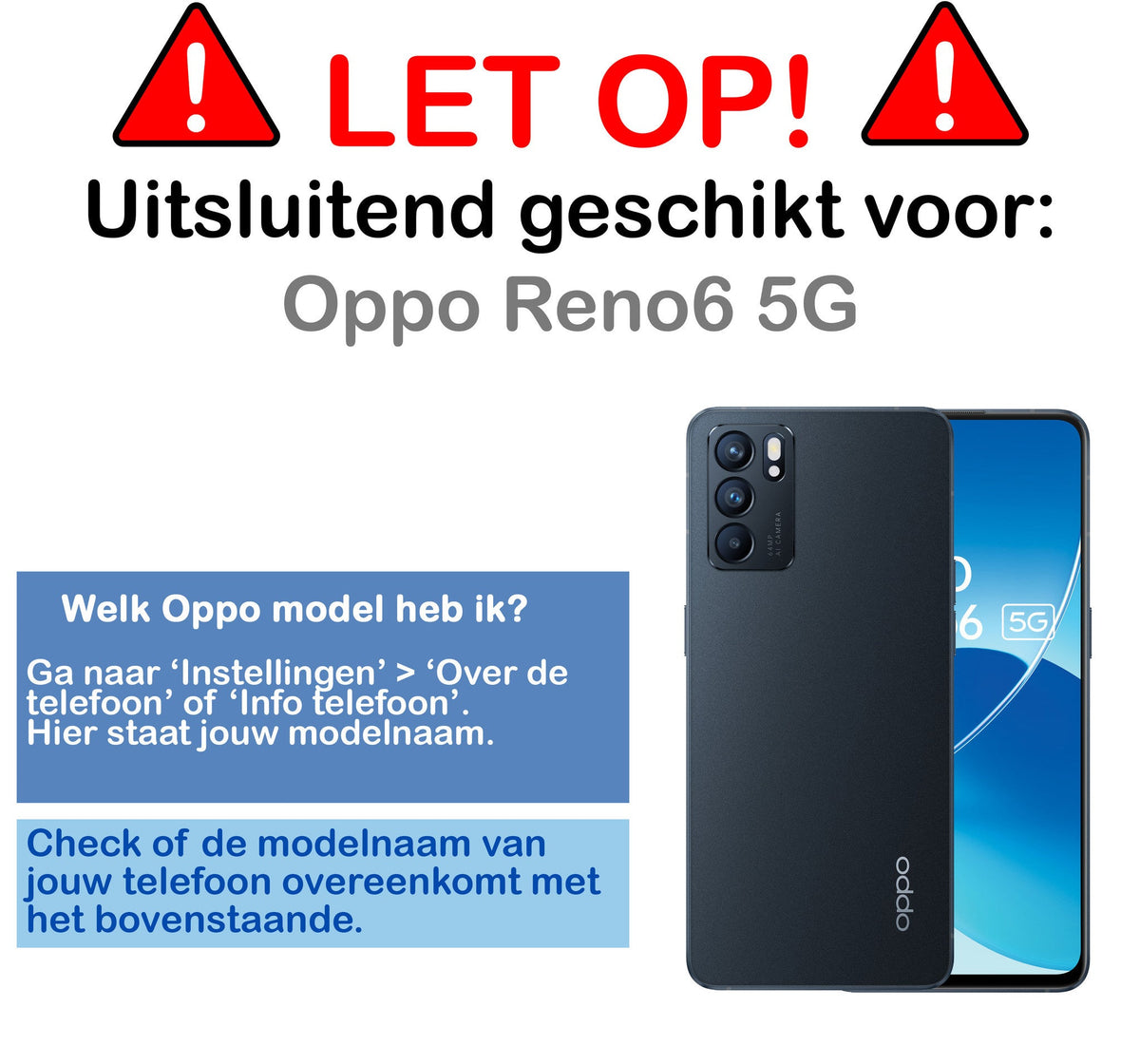 Screenprotector van gehard glas voor OPPO Reno 6