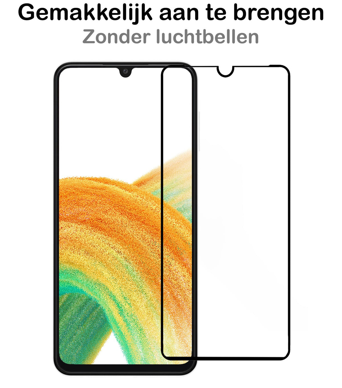 Full screen screenprotector met gehard glas voor Samsung A33