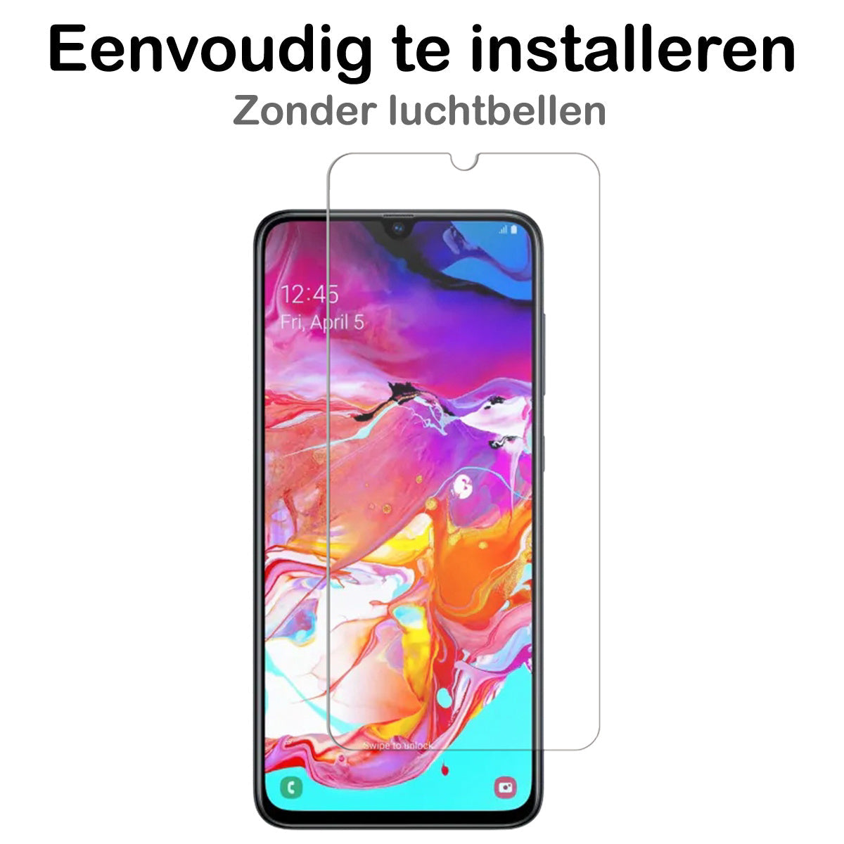 Screenprotector van gehard glas met zwarte randen voor Samsung A70
