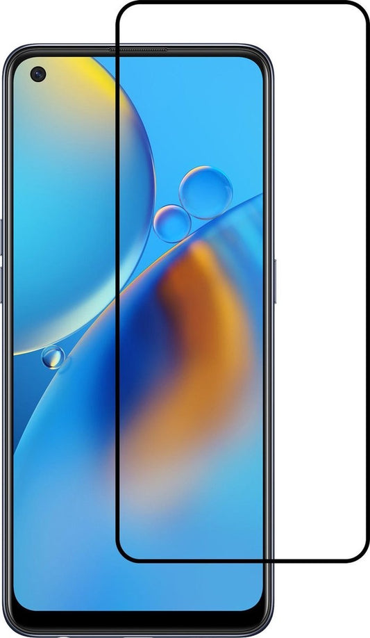 Gehard Glazen Screenprotector met Zwarte Randen voor OPPO A74 4G