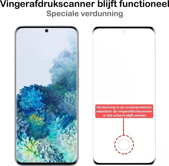 Screenprotector van gehard glas met zwarte randen voor Samsung S20