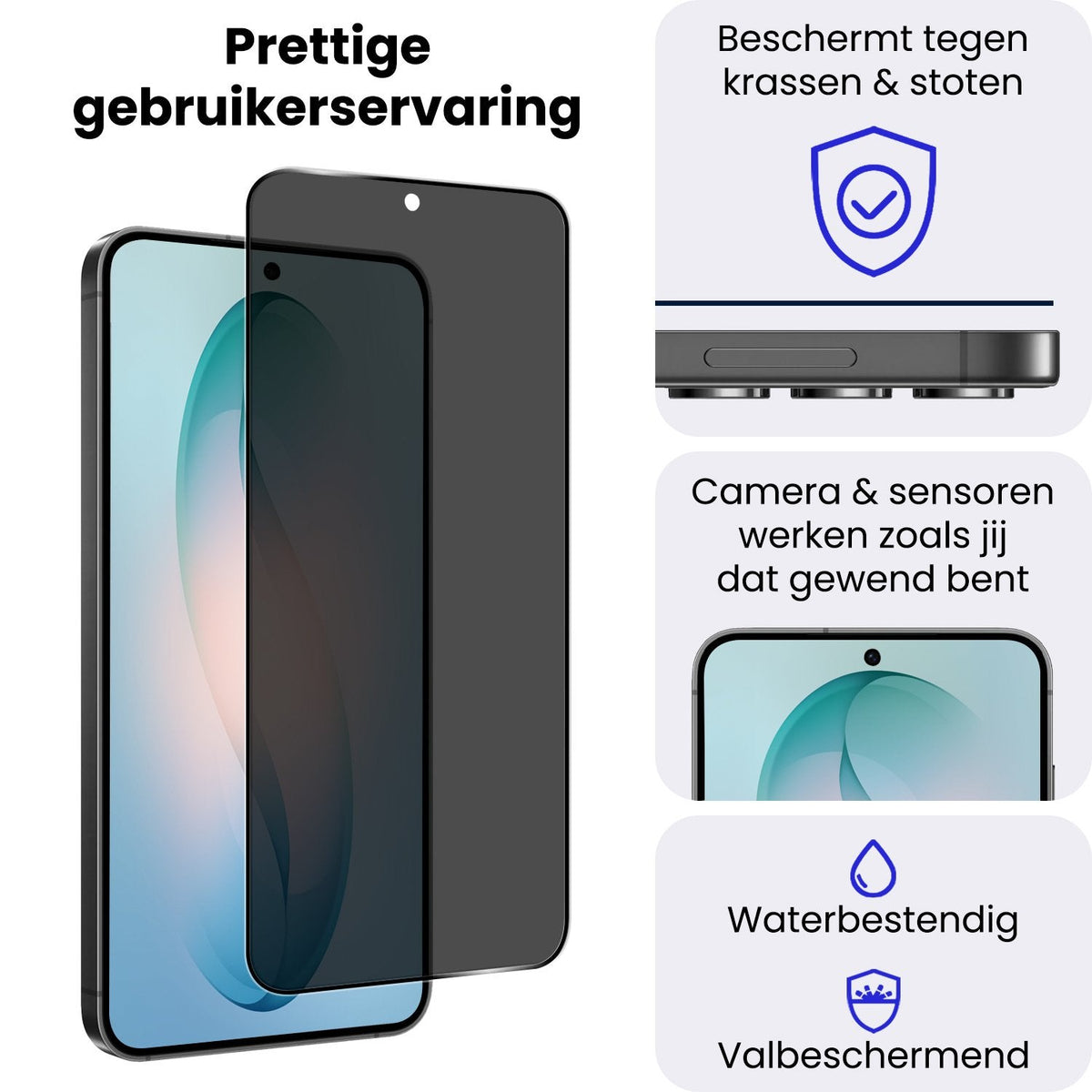 Privacy Screenprotector van Gehard Glas voor Samsung S26 Plus