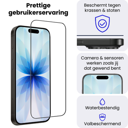 Screenprotector van gehard glas voor iPhone 17 met zwarte randen