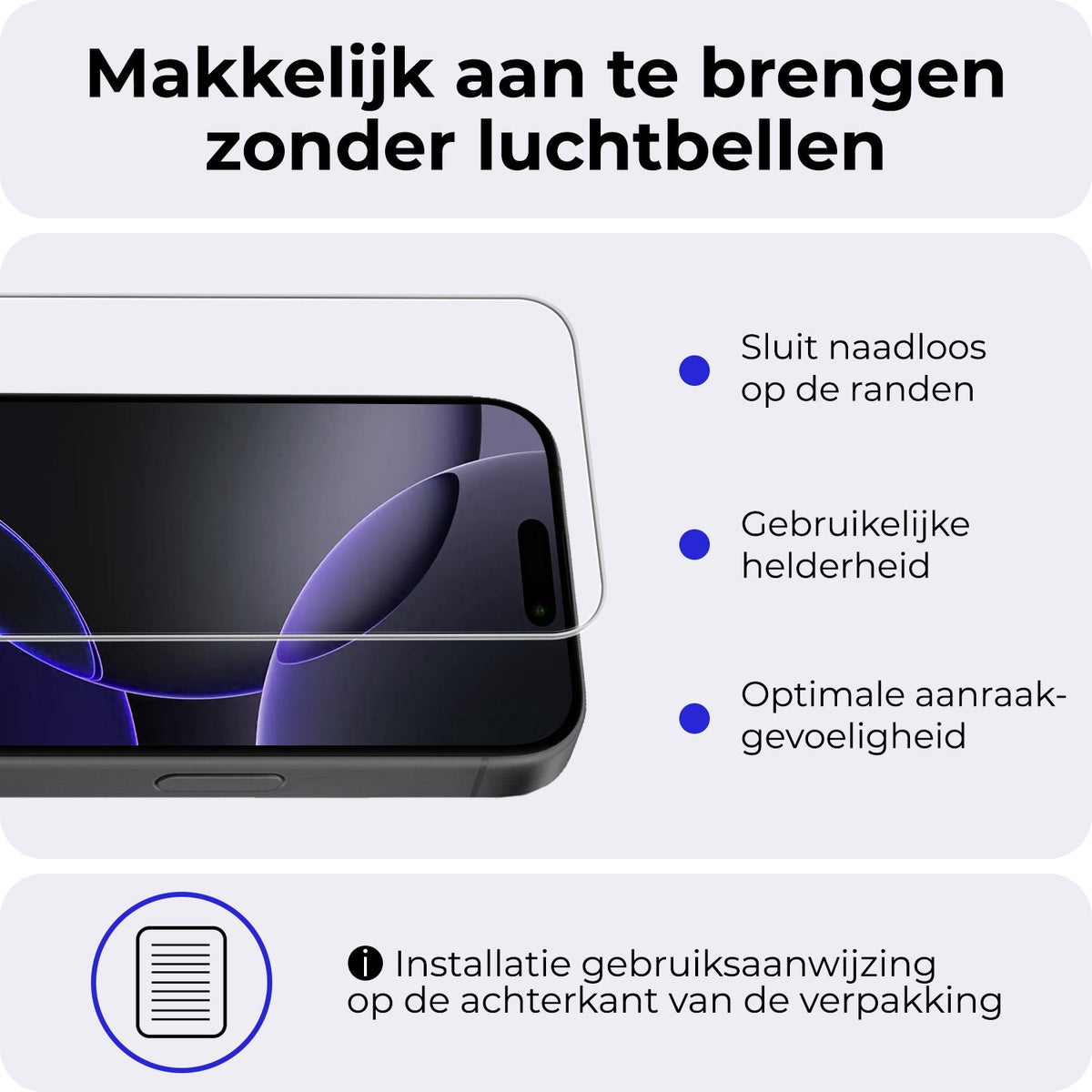 Screenprotector van gehard glas voor iPhone 16 Pro
