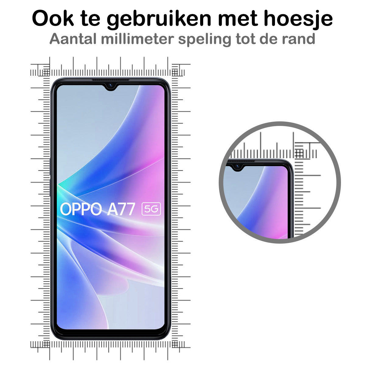 Glazen screenprotector met zwarte randen voor OPPO A77