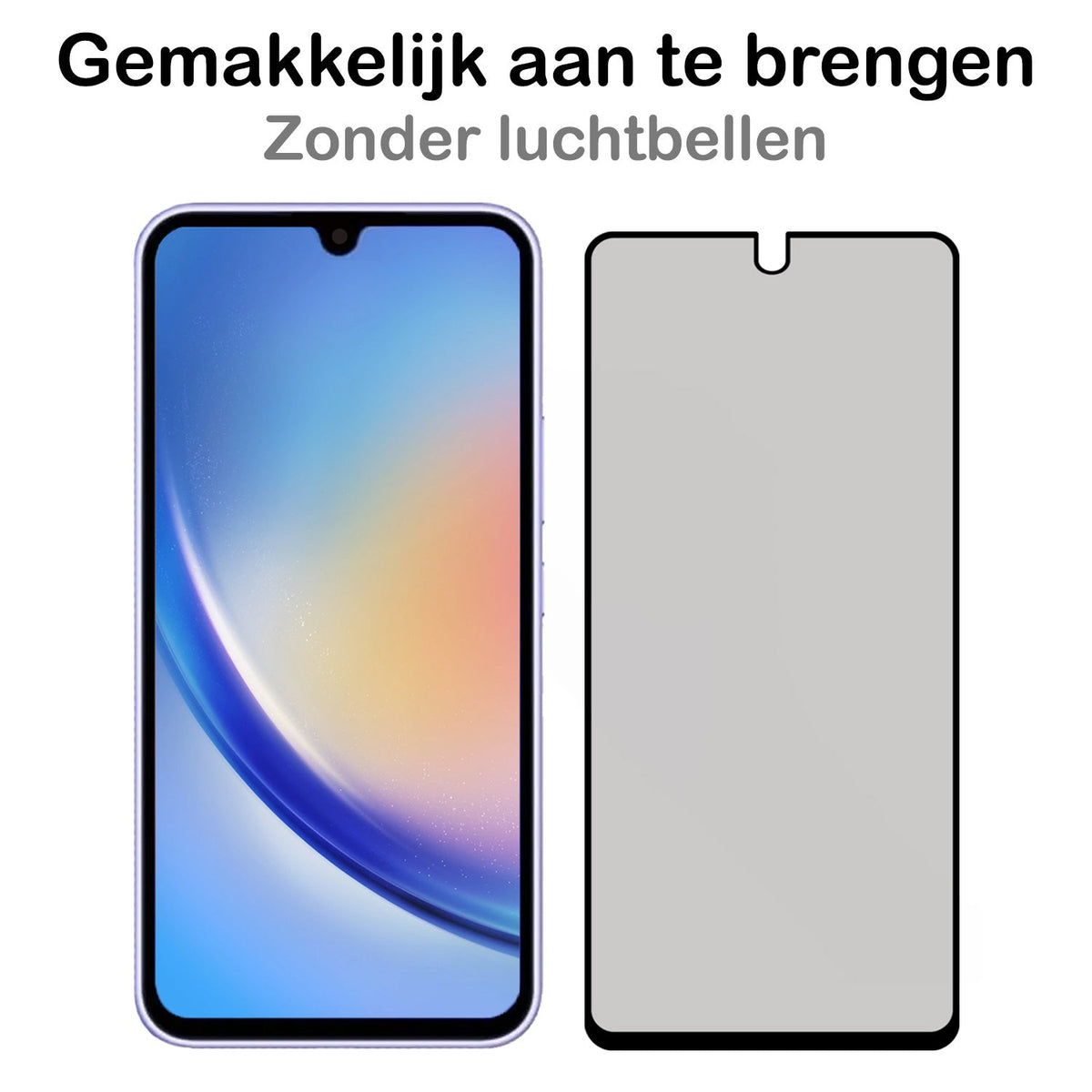 Screenprotector van gehard glas met privacyfilter voor Samsung Galaxy A34