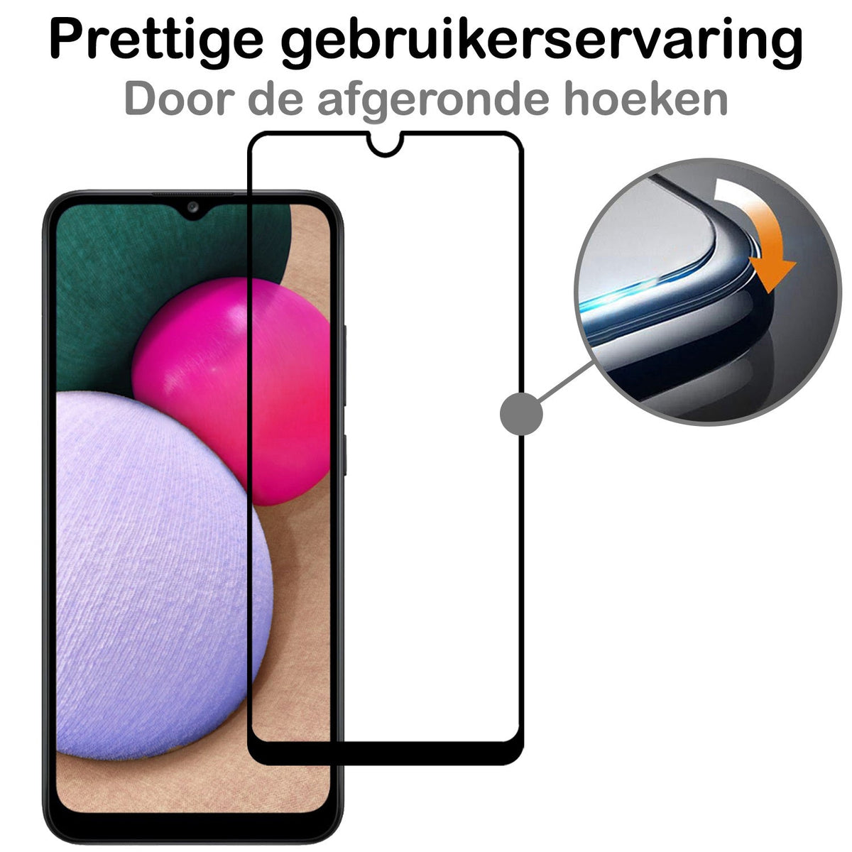 Full Screen Screenprotector Gehard Glas Samsung A03s