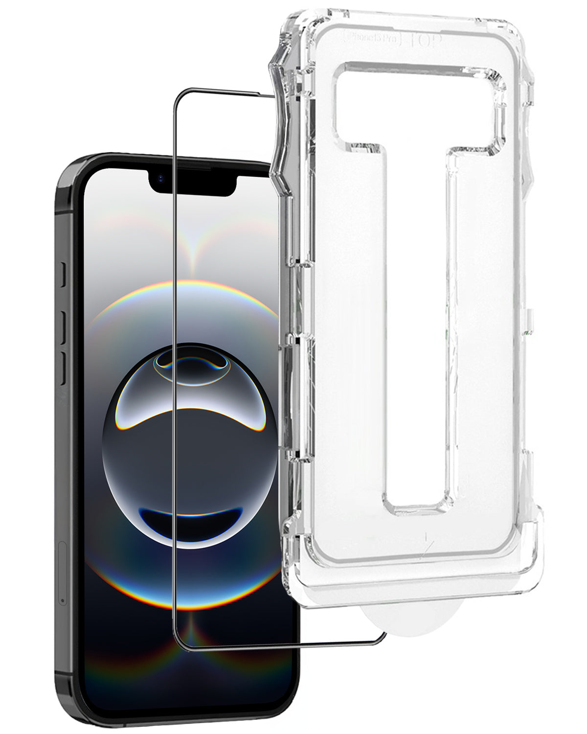 Flexibele glazen screenprotector met installatieframe voor iPhone 16e
