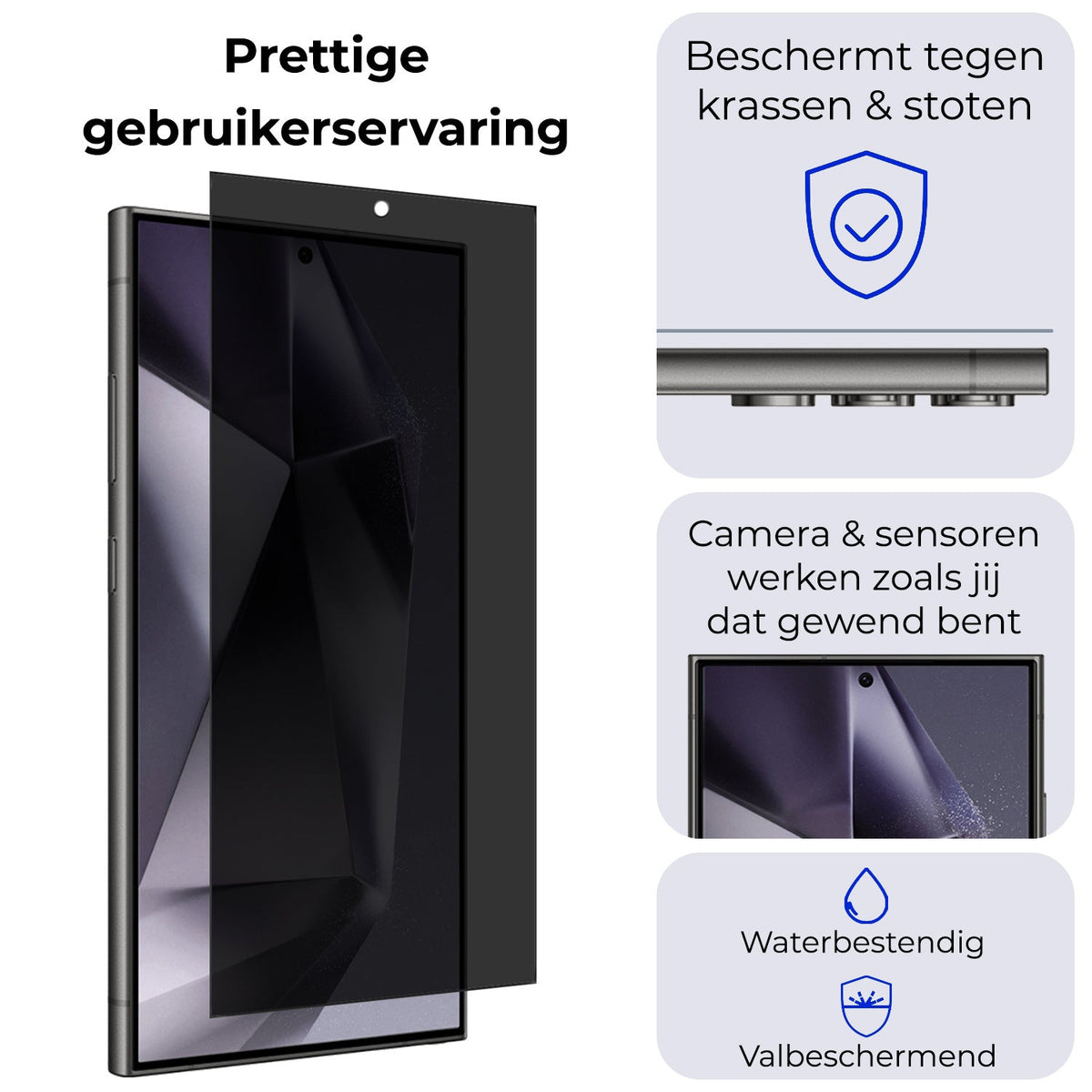 Privacy Screenprotector van Gehard Glas voor Samsung Galaxy S24 Ultra