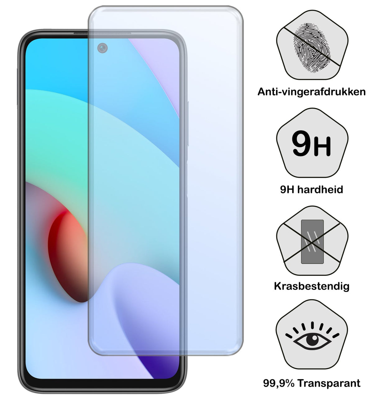 Gehard glazen screenprotector voor Xiaomi Redmi 10 2022
