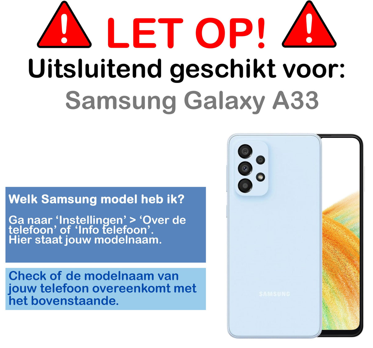 Full screen screenprotector met gehard glas voor Samsung A33