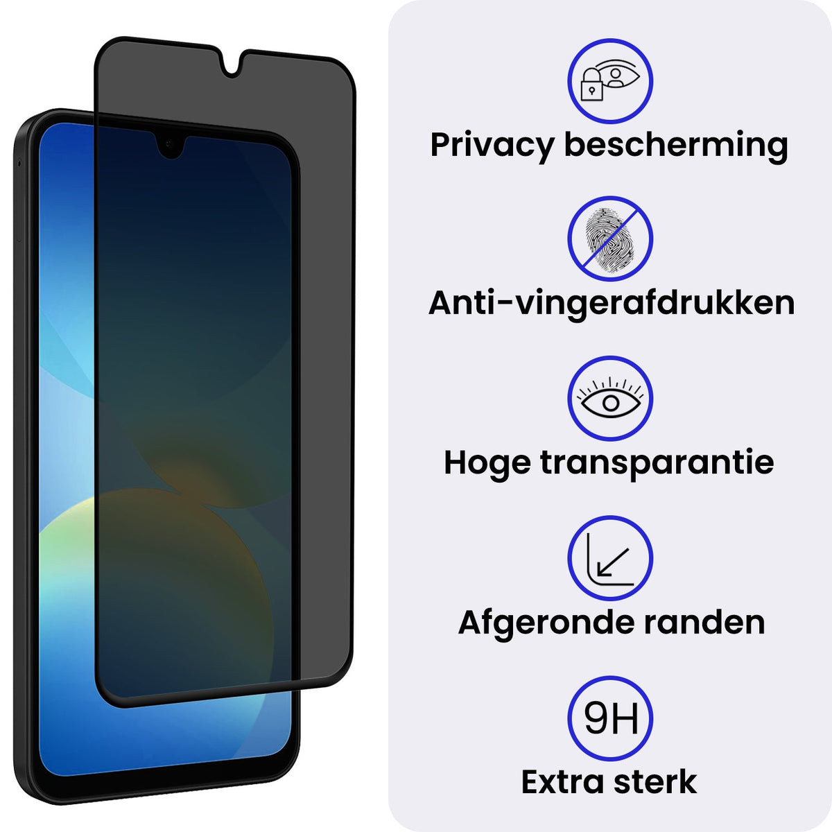 Gehard glazen privacy screenprotector voor Samsung Galaxy A26