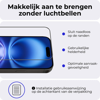 Screenprotector van gehard glas voor iPhone 16 Plus