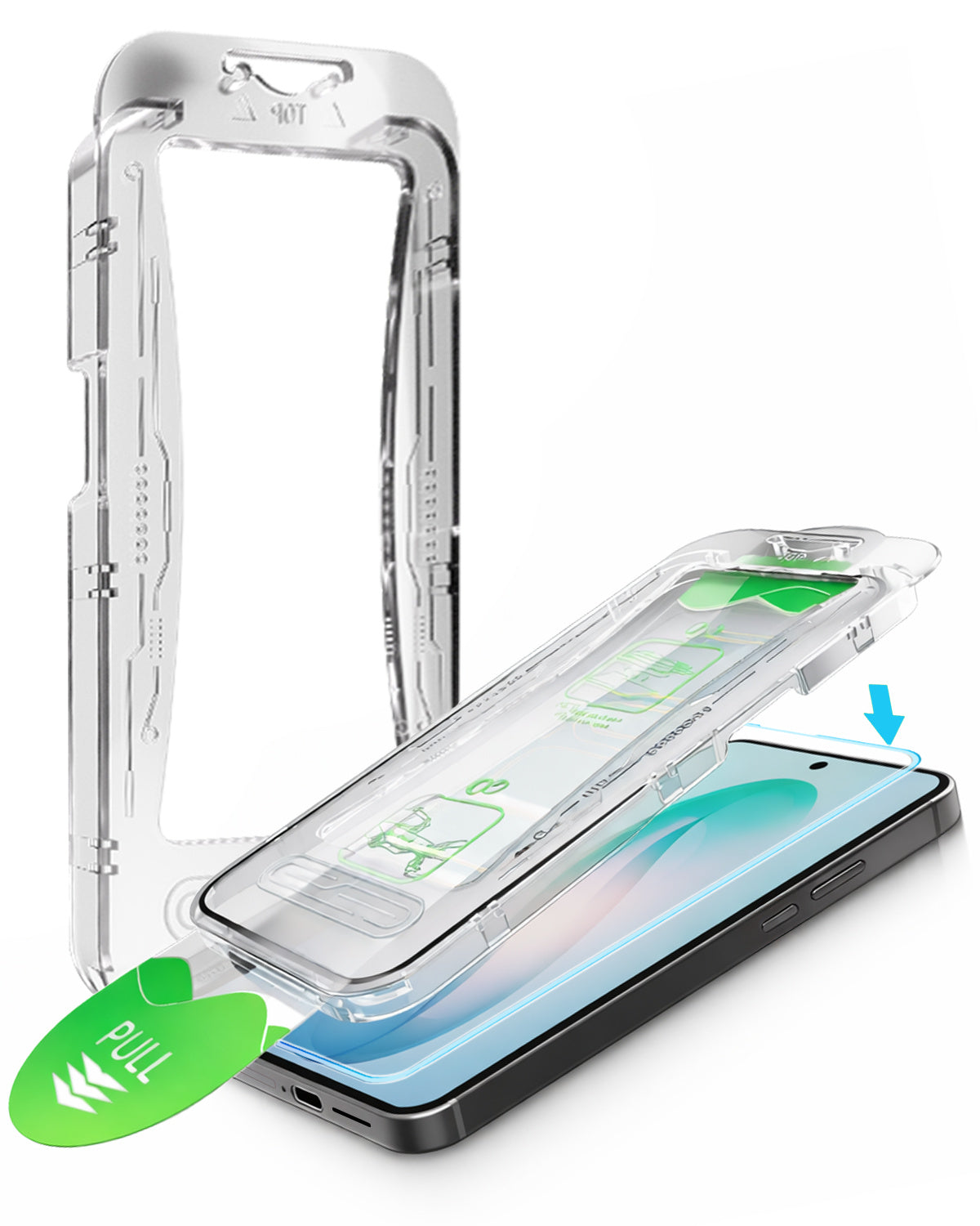 Flexibele glazen screenprotector met installatieframe voor Samsung S26