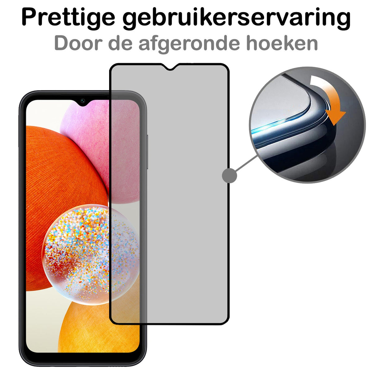Screenprotector van gehard glas met privacyfilter