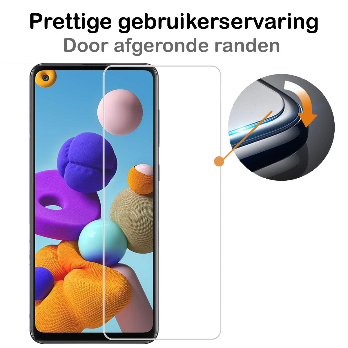 Screenprotector van gehard glas met zwarte randen