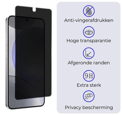 Screenprotector van gehard glas met privacyfilter voor Samsung S24 Plus