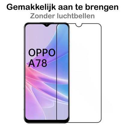 Gehard glazen screenprotector voor OPPO A78 5G met zwarte randen