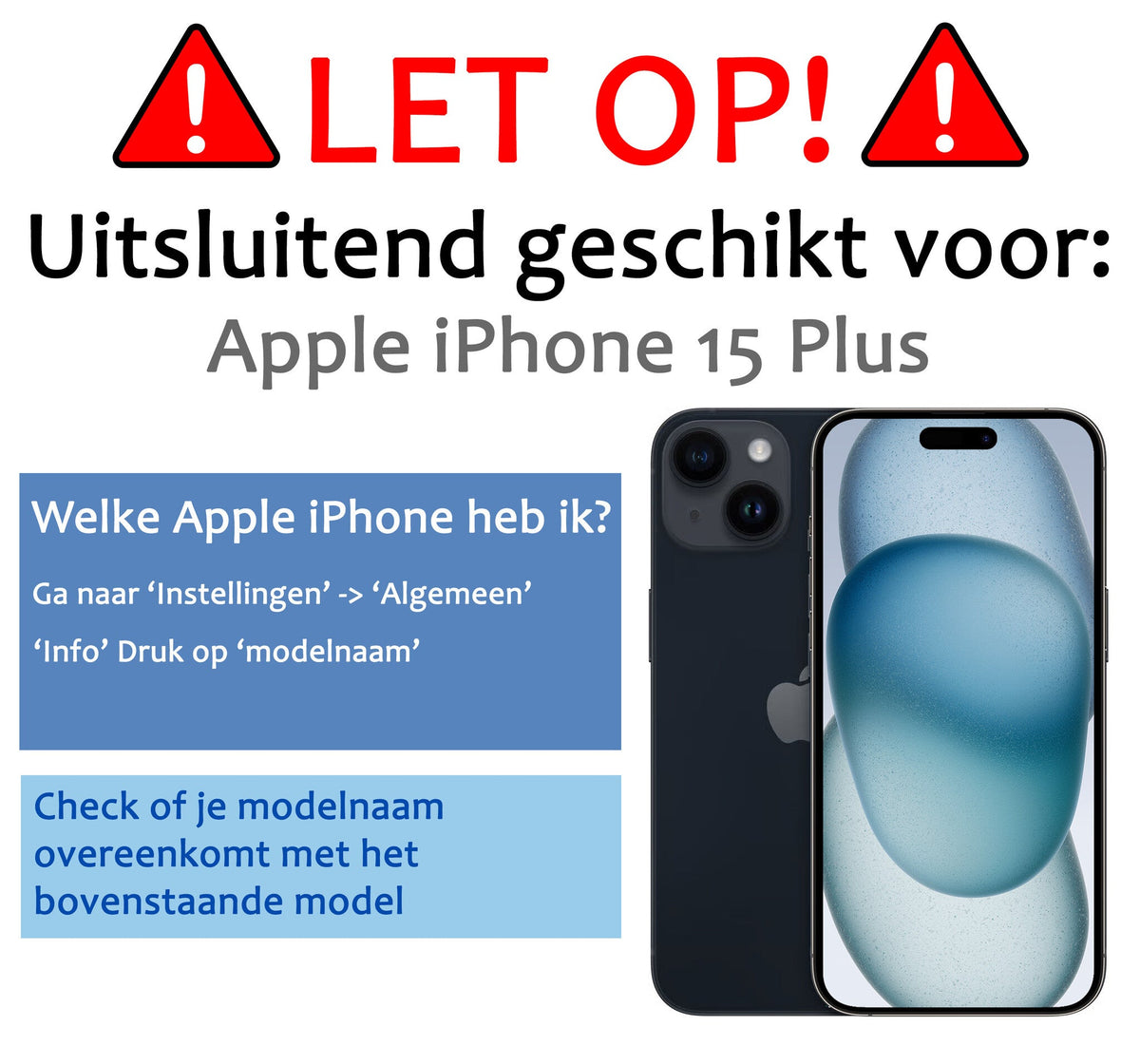 Fullscreen screenprotector van gehard glas voor iPhone 15 Plus