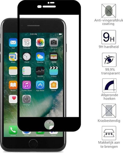 Screenprotector van gehard glas met zwarte randen voor iPhone SE 2020