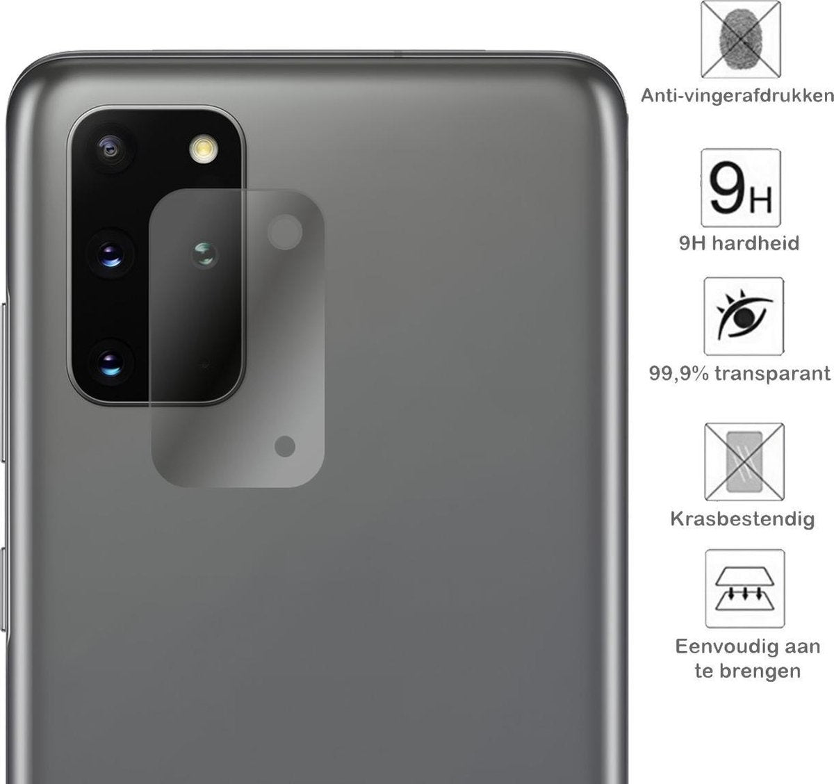 Camera screenprotector van gehard glas voor Samsung S20 Plus