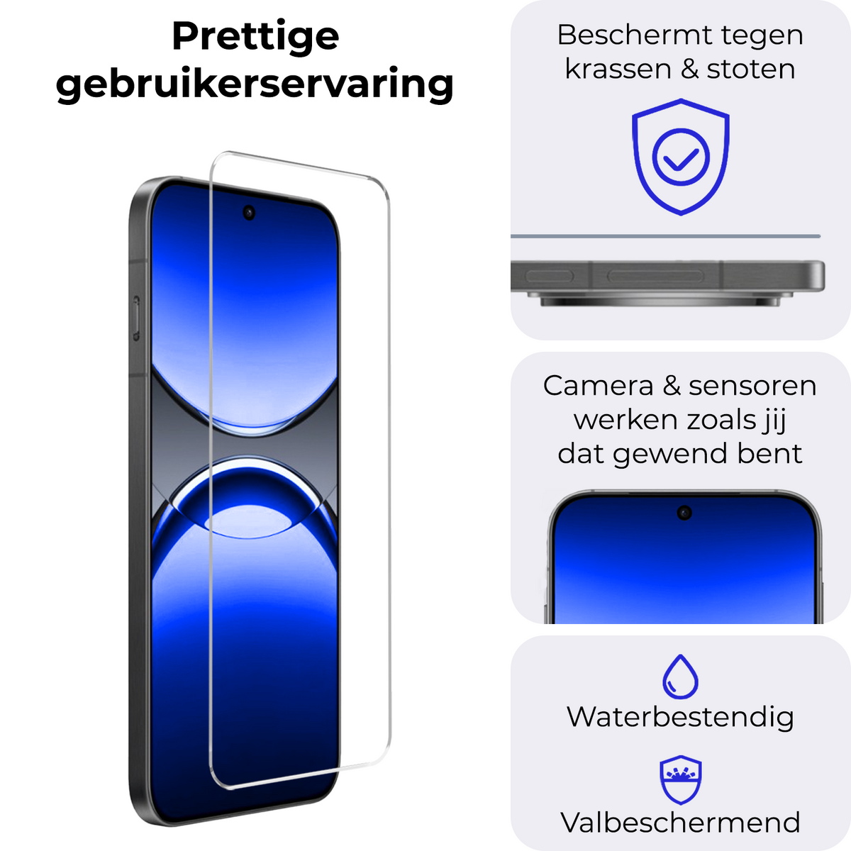 Screenprotector van gehard glas voor OPPO Find X8