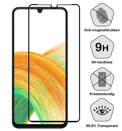 Full screen screenprotector met gehard glas voor Samsung A33