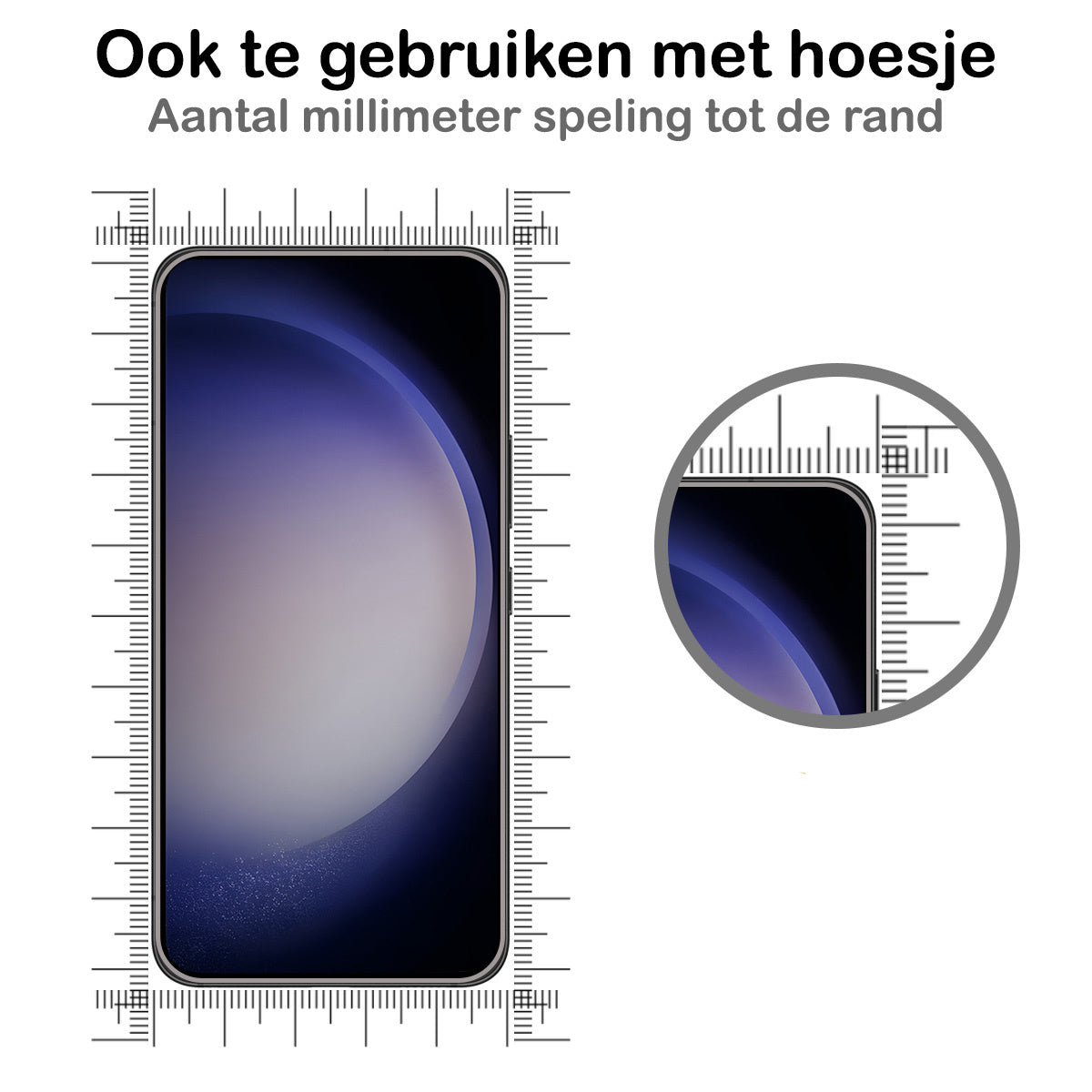 Screenprotector van gehard glas met volledige dekking voor Samsung S23