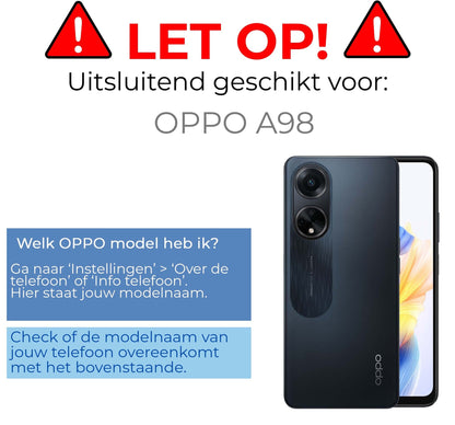 Full screen screenprotector van gehard glas voor OPPO A98