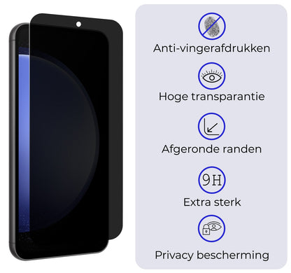 Gehard glazen screenprotector met privacy filter